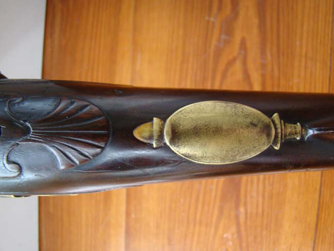 A fine and historic brass barreled blunderbuss made by William Jover of London circa 1760-1780 and inscribed "The George Inn, Southwark" — image 6